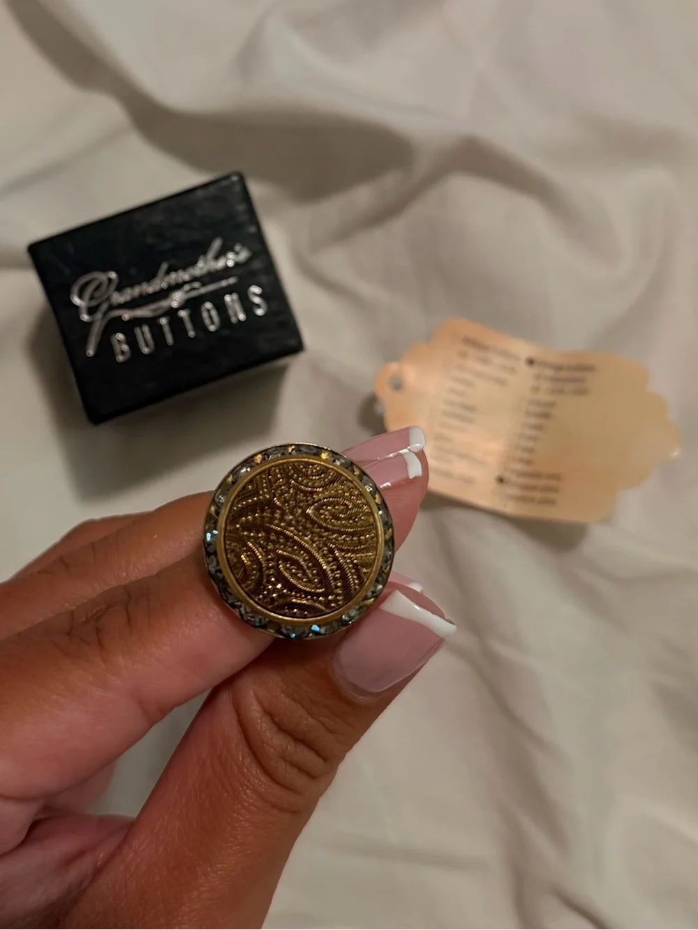 Vintage Button Ring (1920-1950)